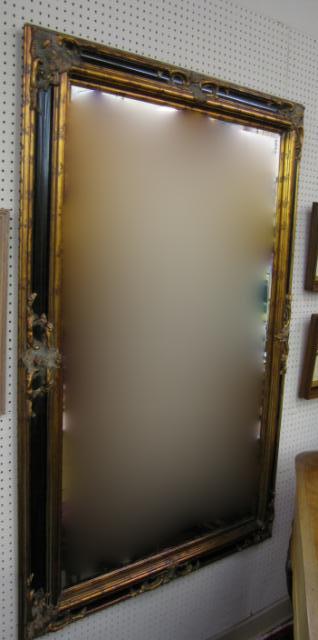 Appraisal: Large Decorator Antique Style Wall Mirror beveled glass rubbed gold