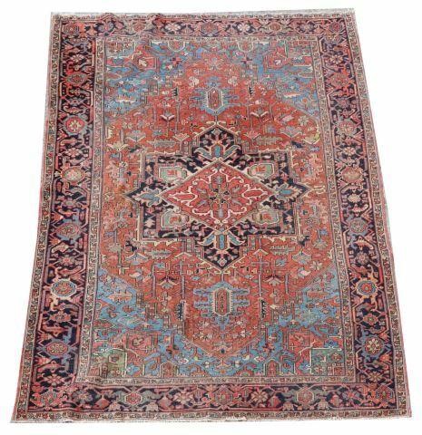 Appraisal: Hand-tied Persian Heriz rug approx ' l ' Provenance a