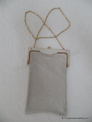 Appraisal: Vintage Whiting Davis White Mesh Shoulder Bag Produced post WWII