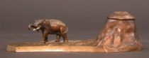 Appraisal: Austrian Elephant Inkwell Inkwell has an attached cast elephant with