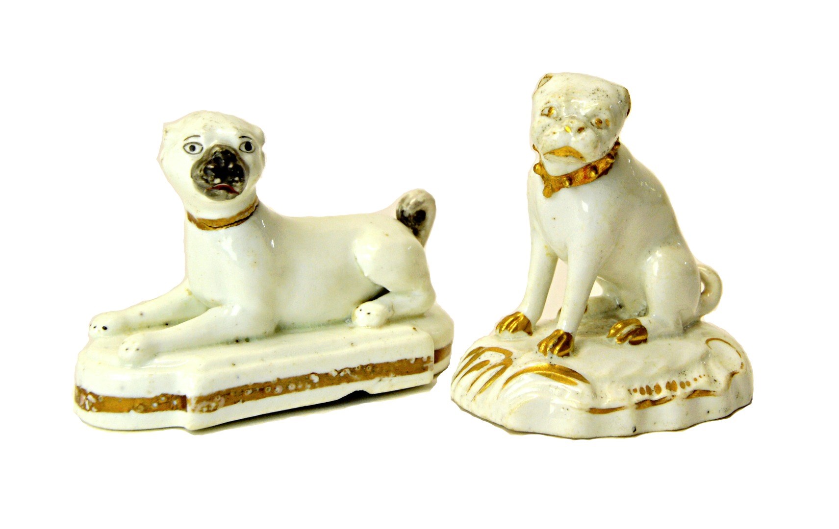 Appraisal: A Derby white and gilt porcelain figure of a pug