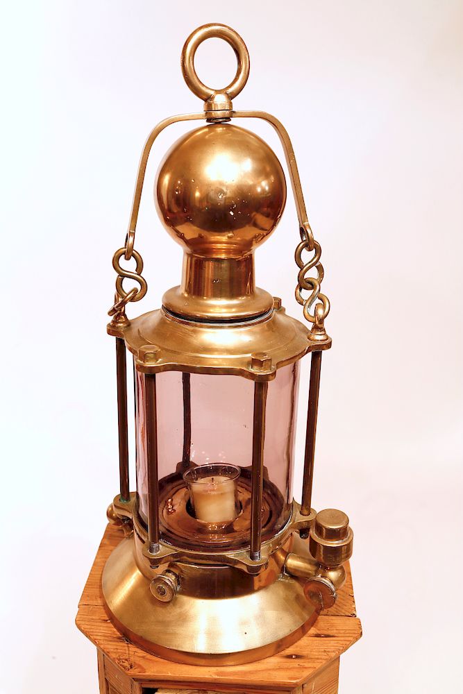 Appraisal: Brass Carrying or Diving Lantern Exclusive on Bidsquare Brass Carrying