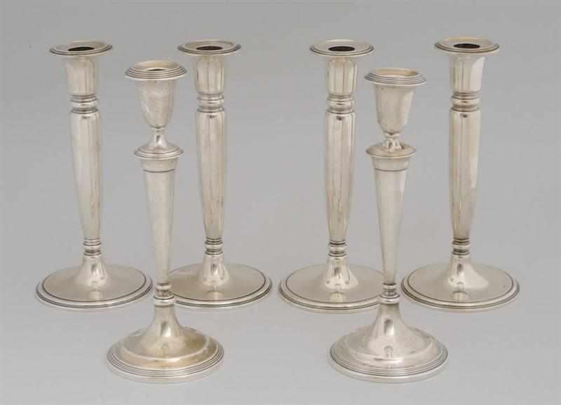 Appraisal: SET OF FOUR TIFFANY CO SILVER CANDLESTICKS - with tapered