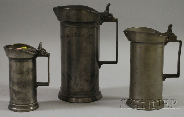 Appraisal: Three French Pewter Measures Lille two Leclerc Humbert and a