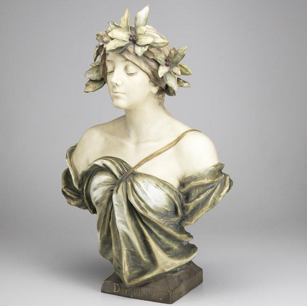 Appraisal: ERNST WAHLISSExceptional and very large Amphora ceramic bust Daphne Some