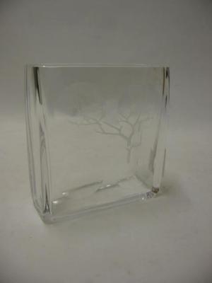 Appraisal: AN ORREFORS CLEAR VASE by Ingeborg Lundin of plain rectangular