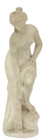 Appraisal: Carved stone sculpture The Bather after Christophe-Gabriel Allegrain French -