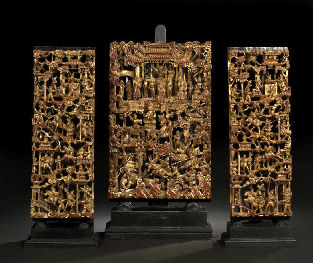 Appraisal: Unusual Chinese Carved Wood Ventilator Panel carved in intricate high