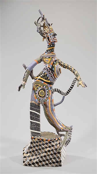 Appraisal: Polychrome ceramic sculpture by Ralph Bacerra American - x x