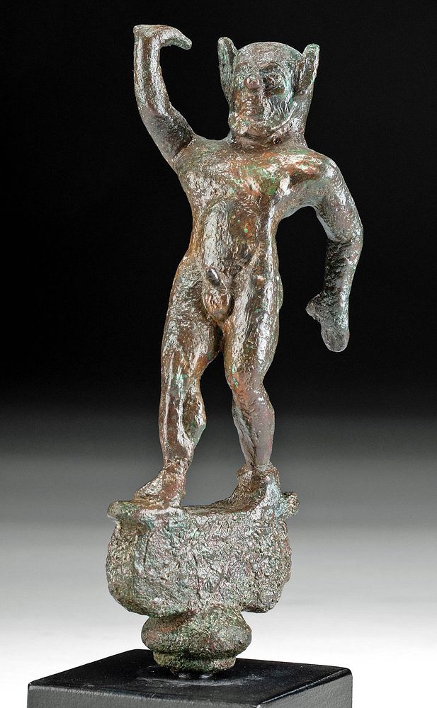 Appraisal: Etruscan Bronze Dancing Nude Ithyphallic Satyr Etruria ca mid th