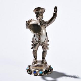 Appraisal: Continental Silver and Shell Figure probably Hanau marked with loth