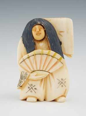 Appraisal: A Carved Ivory Netsuke of a Demon The - H