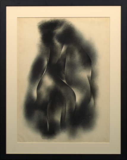 Appraisal: Norman Lewis American - Figures Entwined oil on paper x