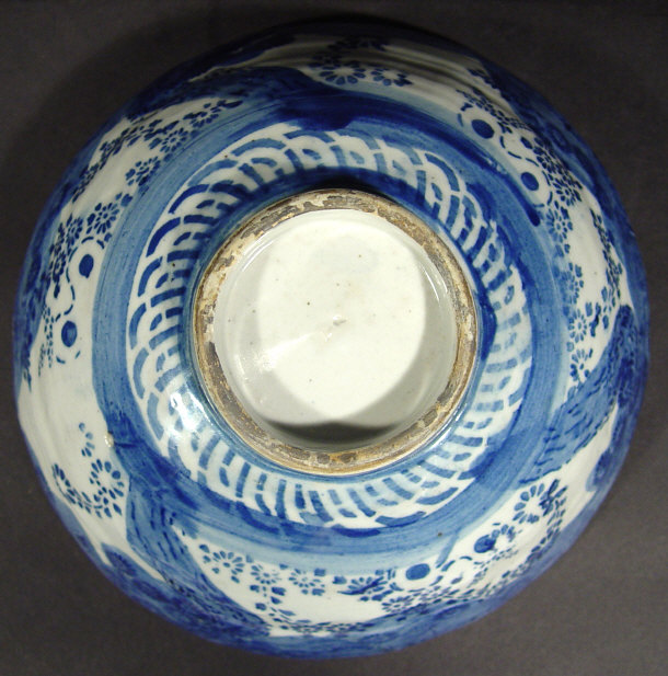 Appraisal: Oriental china pedestal bowl decorated with blue flowers cm diameter