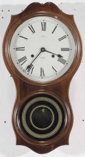 Appraisal: Mahogany Wall Clock Signed Daekor th century mahogany case white