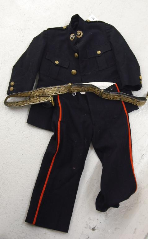 Appraisal: Royal Navy child's uniform comprising jacket breeches and belt