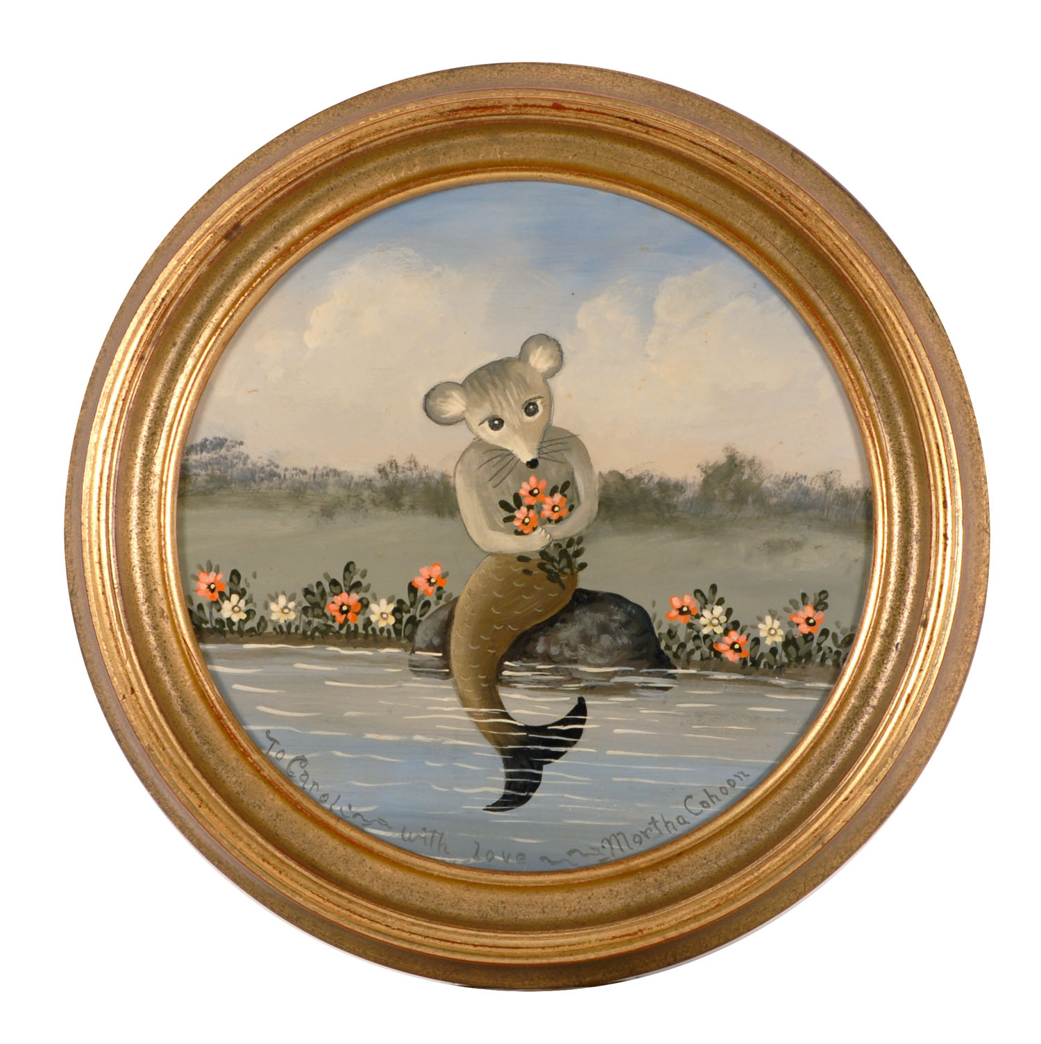 Appraisal: MARTHA FARHAM CAHOONAmerican - A mouse holding flowers Inscribed lower