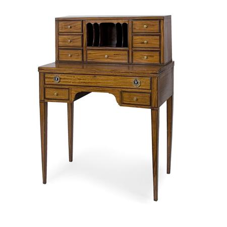 Appraisal: George III Style Ebony and Satinwood Lady's Writing Desk Estimate