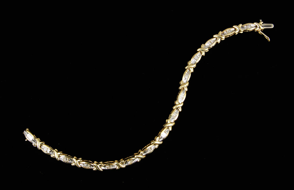 Appraisal: - K Diamond Bracelet k yellow gold and diamond bracelet