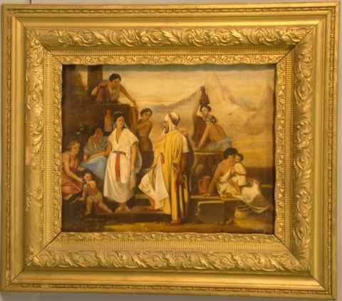 Appraisal: EUROPEAN SCHOOL TH CENTURY ORIENTAL MARKET SCENE Oil on canvas