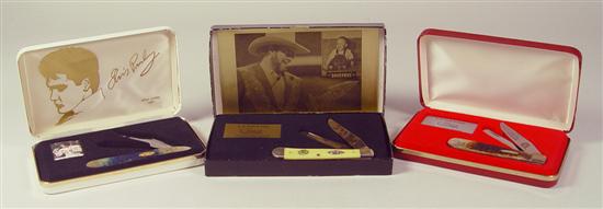 Appraisal: Case Knife Sets - Musicians Three Case folding knives in