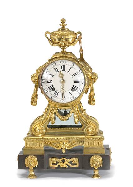 Appraisal: A fine German Neoclassical gilt bronze quarter repeating mantel clock