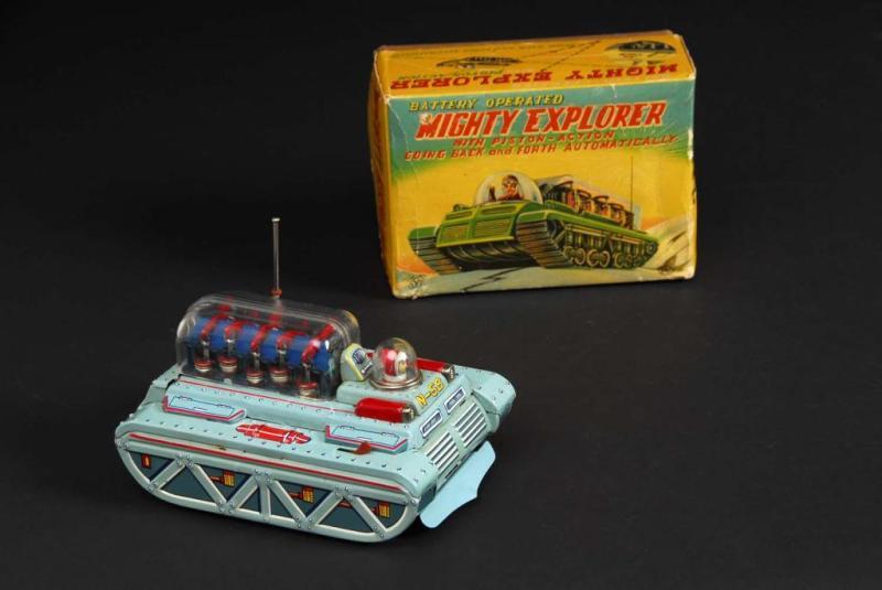 Appraisal: Mighty Explorer Toy Description Japanese Made by Yonezawa Working When