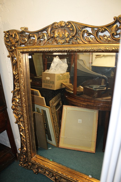 Appraisal: A LARGE REPRODUCTION GILT WALL MIRROR with scroll frame cm