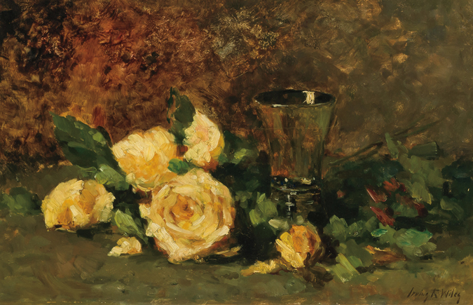 Appraisal: IRVING RAMSEY WILES American - Still Life with Yellow Roses