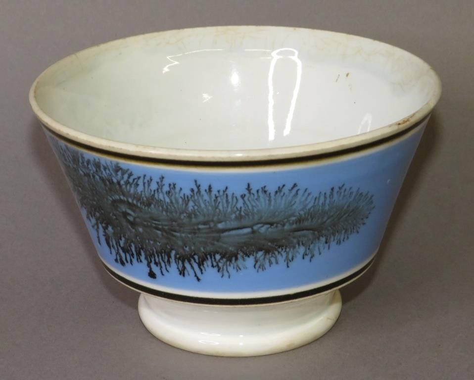 Appraisal: MOCHA BOWL IN SEAWEED PATTERNca taper sided mocha bowl in