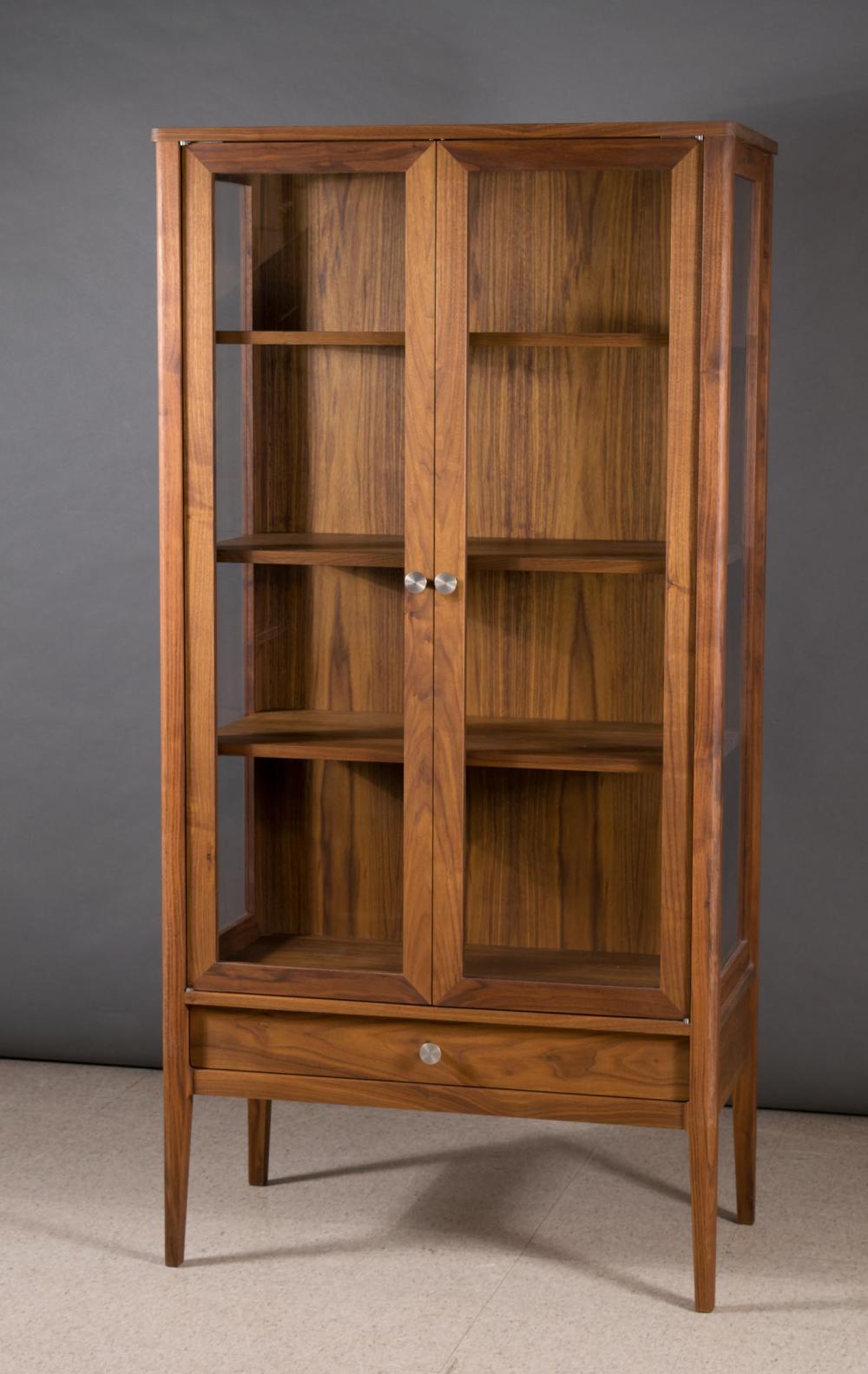 Appraisal: CUSTOM CRAFTED WALNUT CABINET The Joinery Portland Oregon signed by