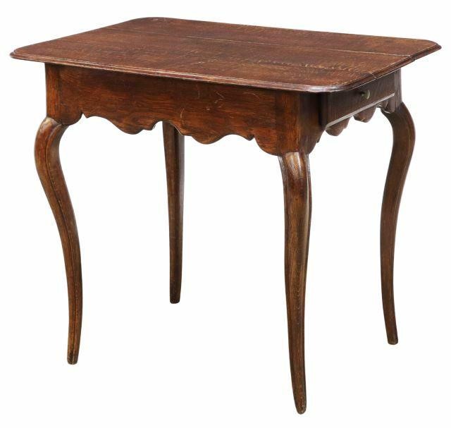 Appraisal: French Provincial Louis XV style oak table early th c