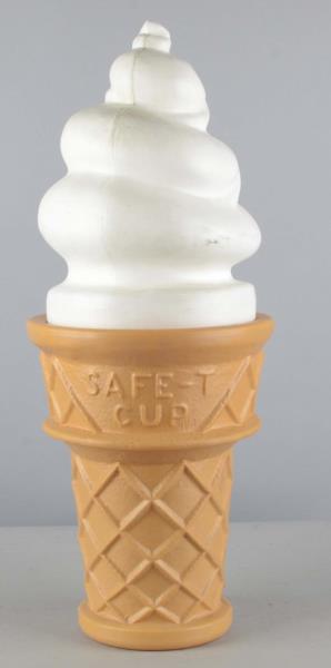 Appraisal: Safe-T-Cup Blow Mold Ice Cream Cone White and tan soft