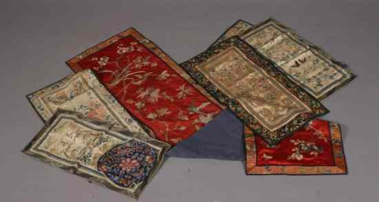 Appraisal: SEVEN CHINESE EMBROIDERED PANELS