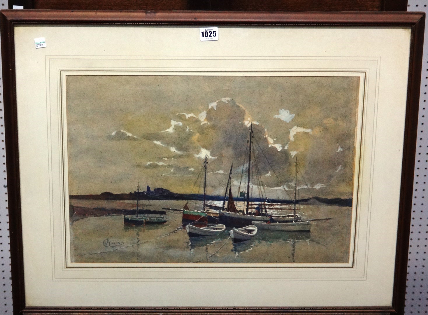 Appraisal: William Gunn - Morning on the creek watercolour signed cm