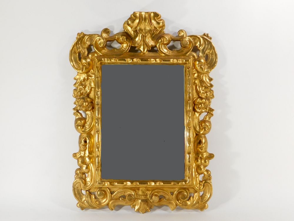 Appraisal: C European Rococo Acanthus Leaf Gilt Mirror Europe Early th