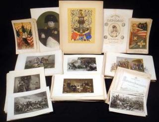 Appraisal: Pcs Napoleon Lafayette ANTIQUE ORIGINAL MILITARY LITHOGRAPHS Emancipation Proclamation Lincoln