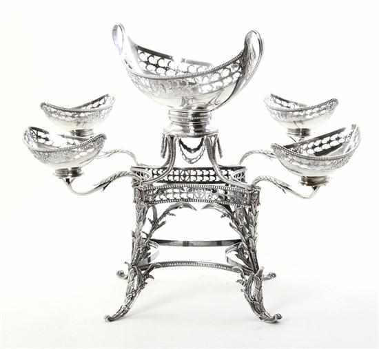 Appraisal: Magnificent George III silver epergne by John Young London dated