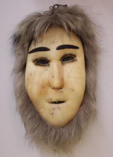 Appraisal: Inuit Eskimo Hide Leather Fur Mask First Nations or American