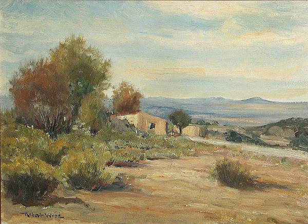 Appraisal: Robert Wood American British - Adobe Homestead signed 'Robert Wood'