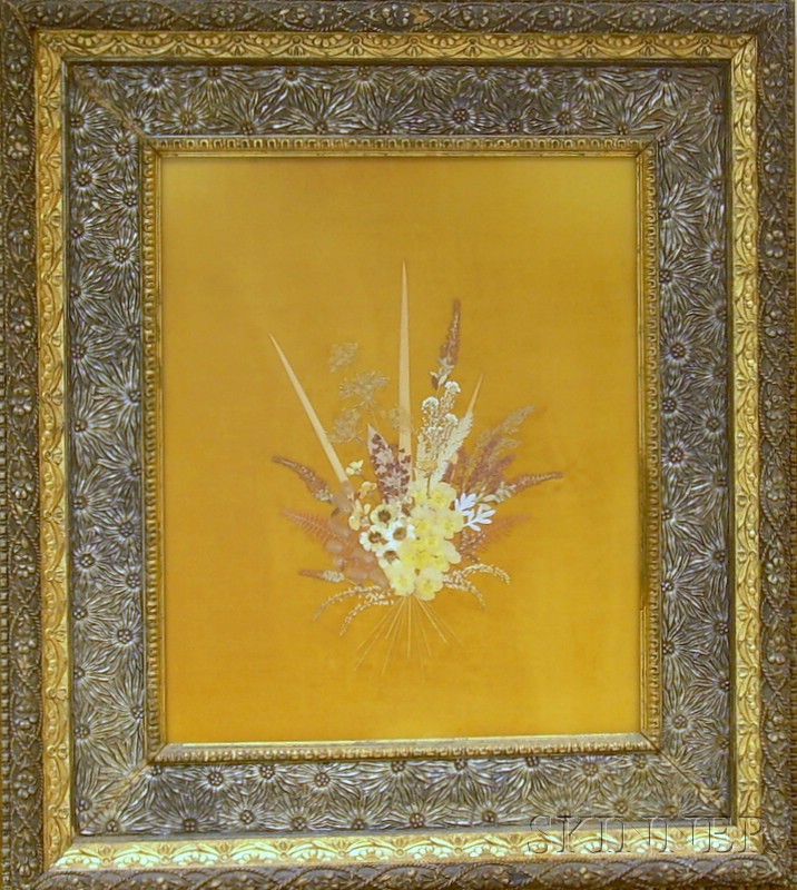 Appraisal: th Century American Picture Frame with Floral Motif set around