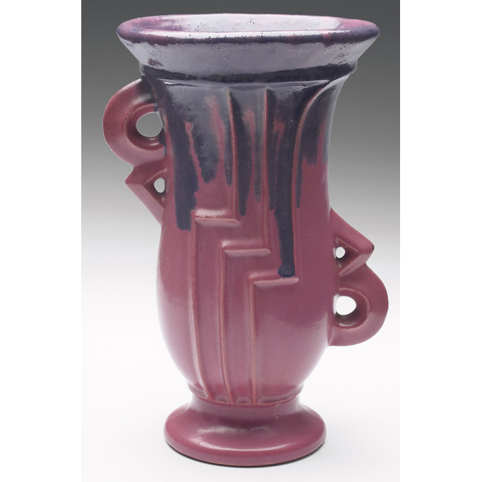 Appraisal: Fulper vase double handled shape with an Art Deco design