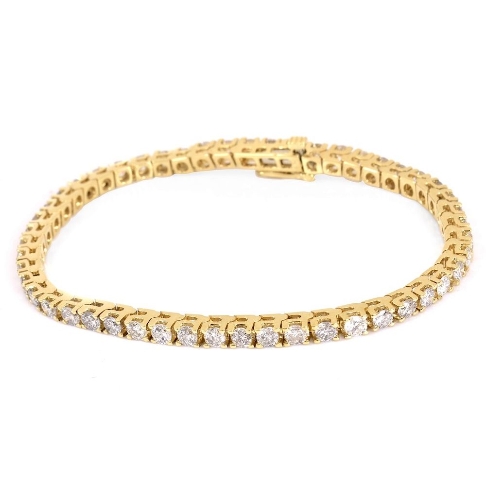 Appraisal: ct Diamond and K Gold Tennis Bracelet Contemporary Carat Round