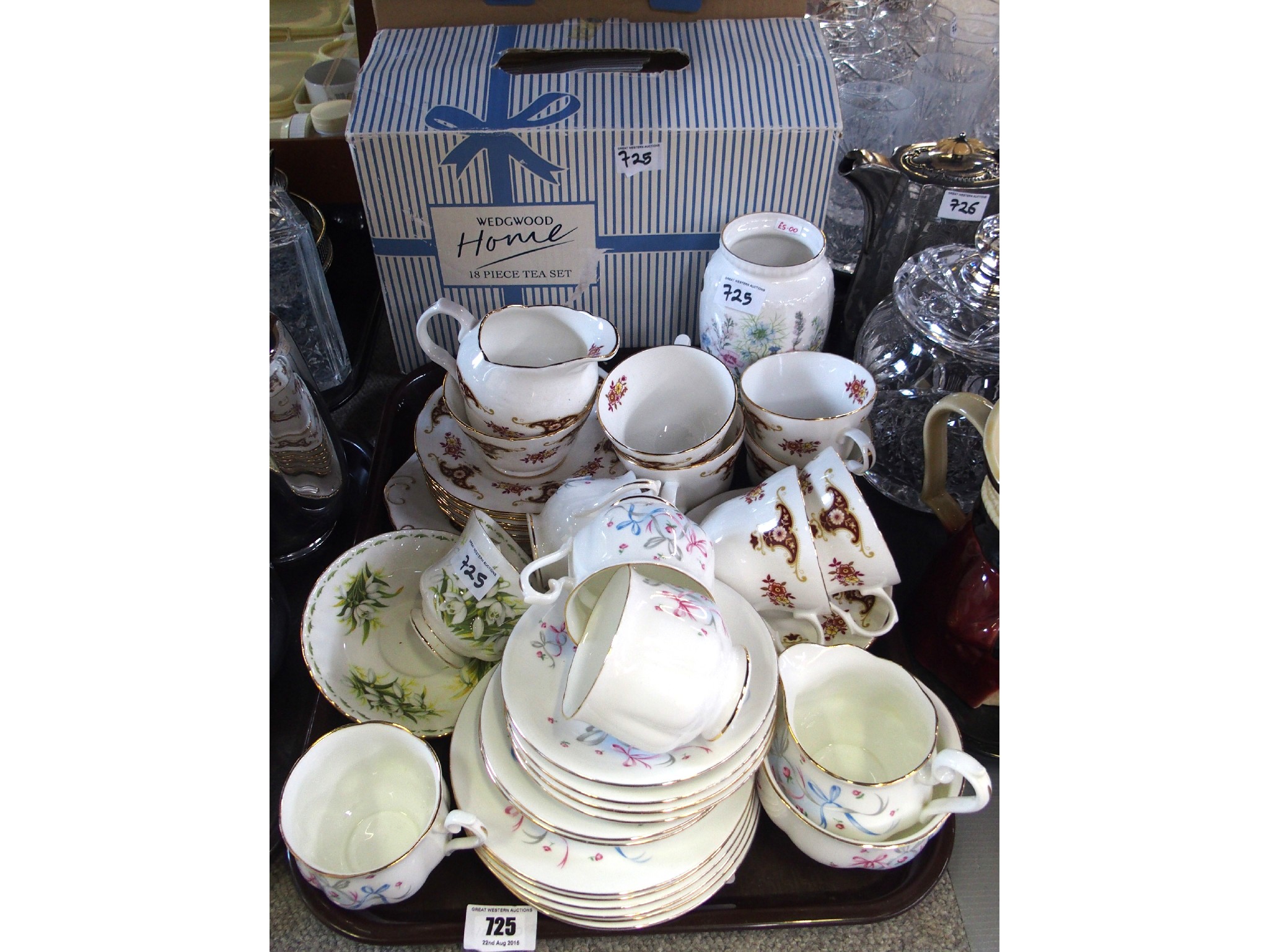 Appraisal: Tray comprising Royal Albert tea set Crown Trent tea set