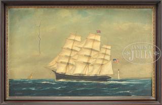 Appraisal: WILLIAM PIERCE STUBBS American - CLIPPER SHIP OFF MINOT'S LIGHT