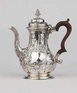 Appraisal: A George II sterling silver coffee pot Henry Brind London