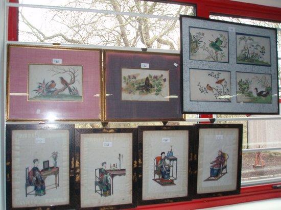 Appraisal: Chinese SchoolFour Exotic Birdsframed as oneand six other rice paper