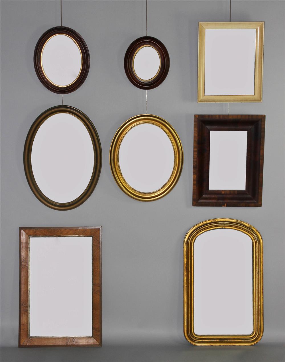 Appraisal: GROUP OF EIGHT SMALL MIRRORS of varying sizes and ages