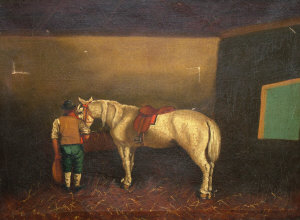 Appraisal: British Provincial School early th century- Horse and groom in