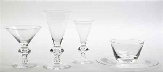 Appraisal: A Steuben Partial Stemware Service comprising waters sherbets wines and